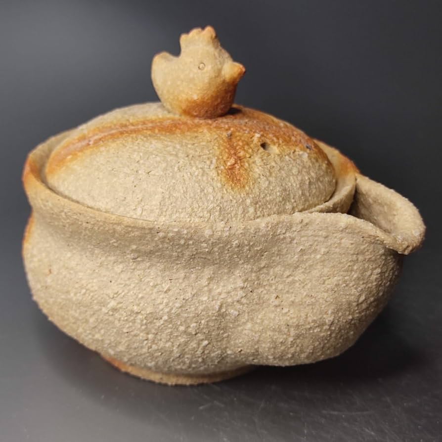 浜本豊 備前焼 緋襷宝瓶 急須 茶器 未使用新品/67ca71
