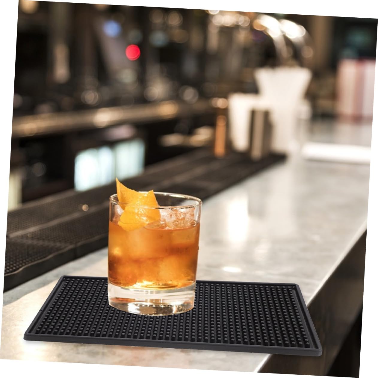 2 Tappetino Nero Pezzi in Antiscivolo per Pvc Bicchieri Bar