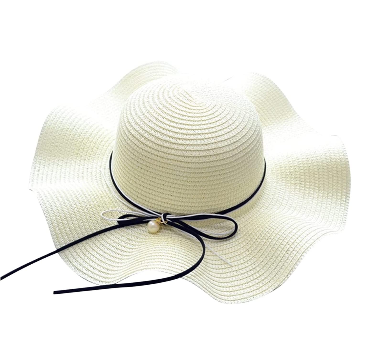 Cappello da Viaggio Cappelli per La Protezione Solare per Il Sole da Donna Cappello di Paglia Largo Estivo Spiaggia Pieghevole per Vacanze Estive