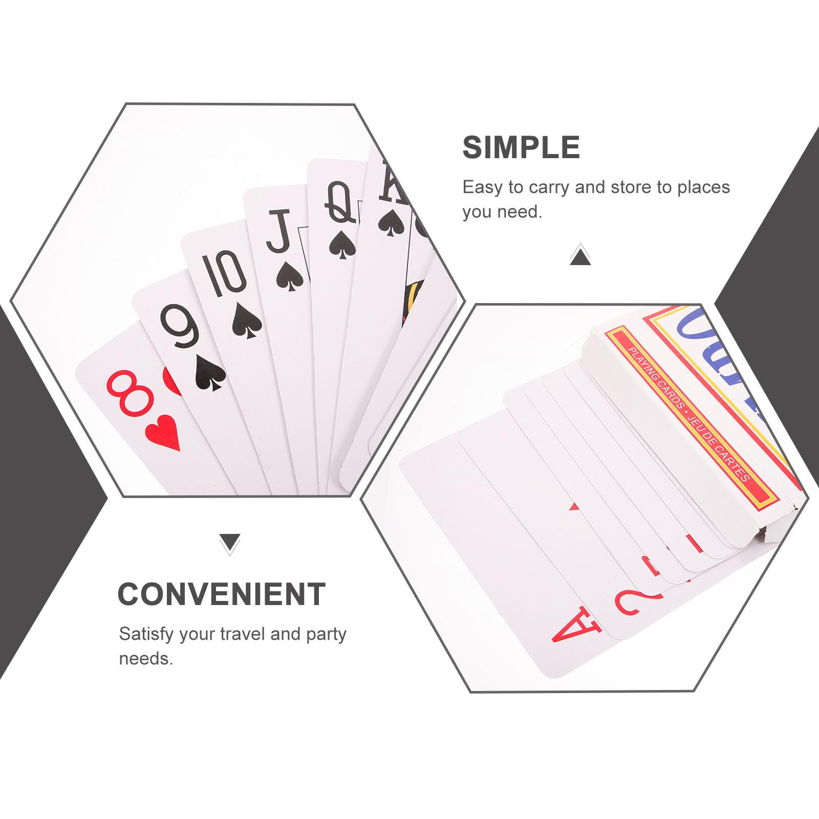 Kisangel Cartas de Póquer Gigantes de Papel para Fiestas, Juego de 1 Set Fácil de Transportar y Almacenar, Accesorio Adecuado para Reuniones y Entretenimiento