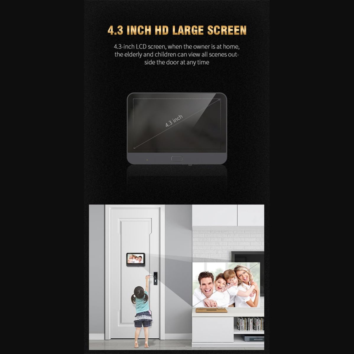 Yardwe Sonnette Visuelle WiFi R9 720p avec Alarme Maison, Surveillance
