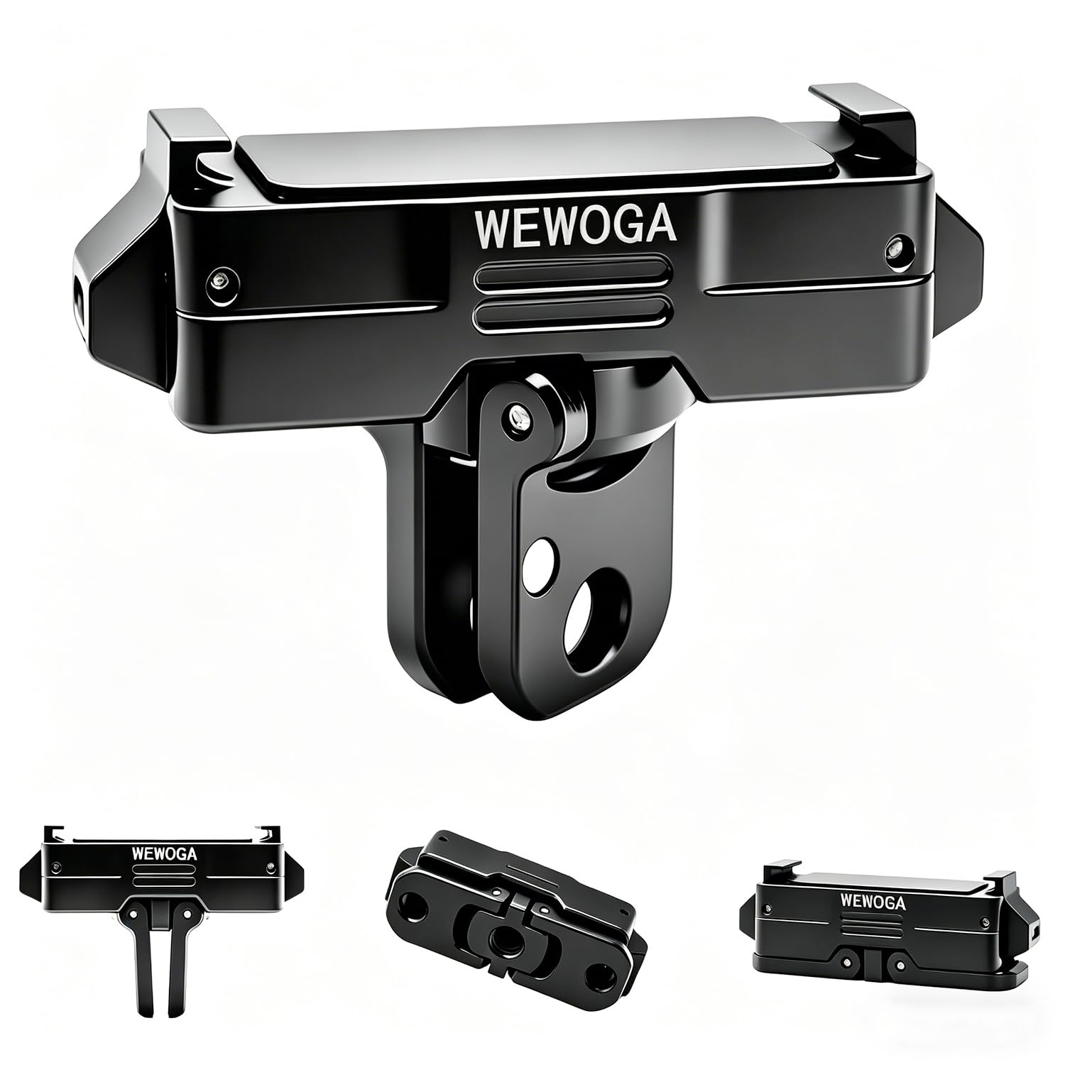 Osmo Nano/Action6 Soporte Magnético 360°Giratorio, Metálico Adaptador Liberación Rápida compatible con DJI Osmo Nano/Action6,Base Giratoria con 1/4" Tornillo y Pinza Plegable para Trípode/Palo Selfie