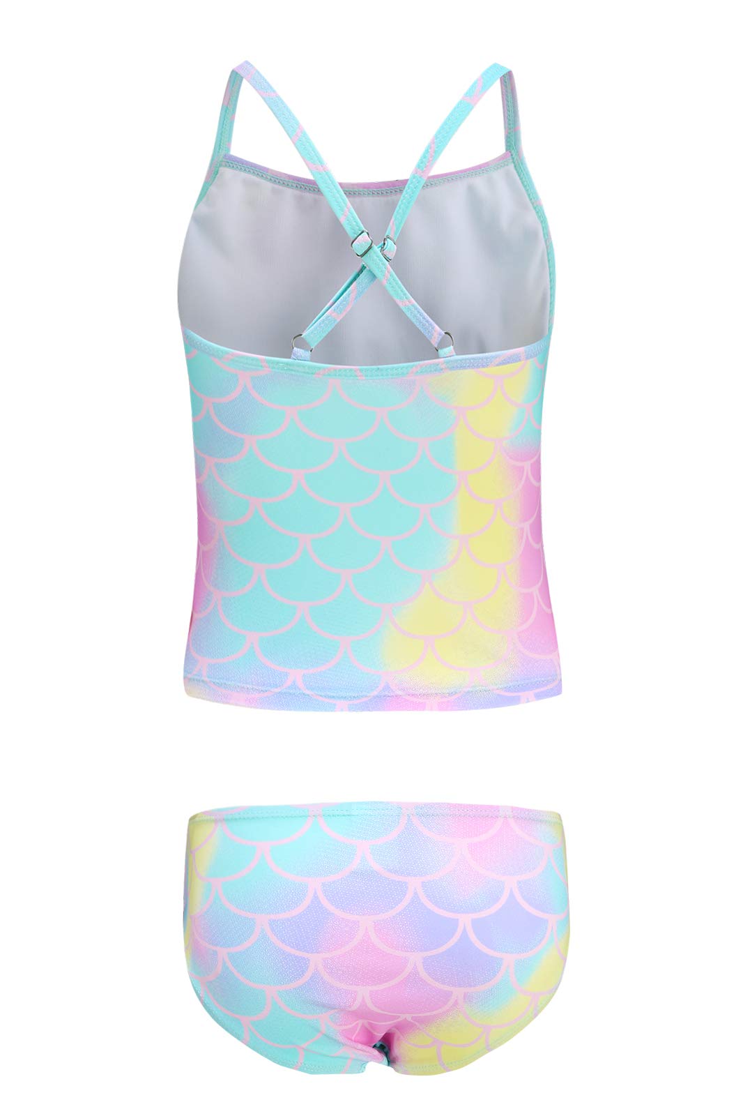 Big Girls Mermaid Tankini Swimsuits Two Piece Bathing Suits Size 16/7-16