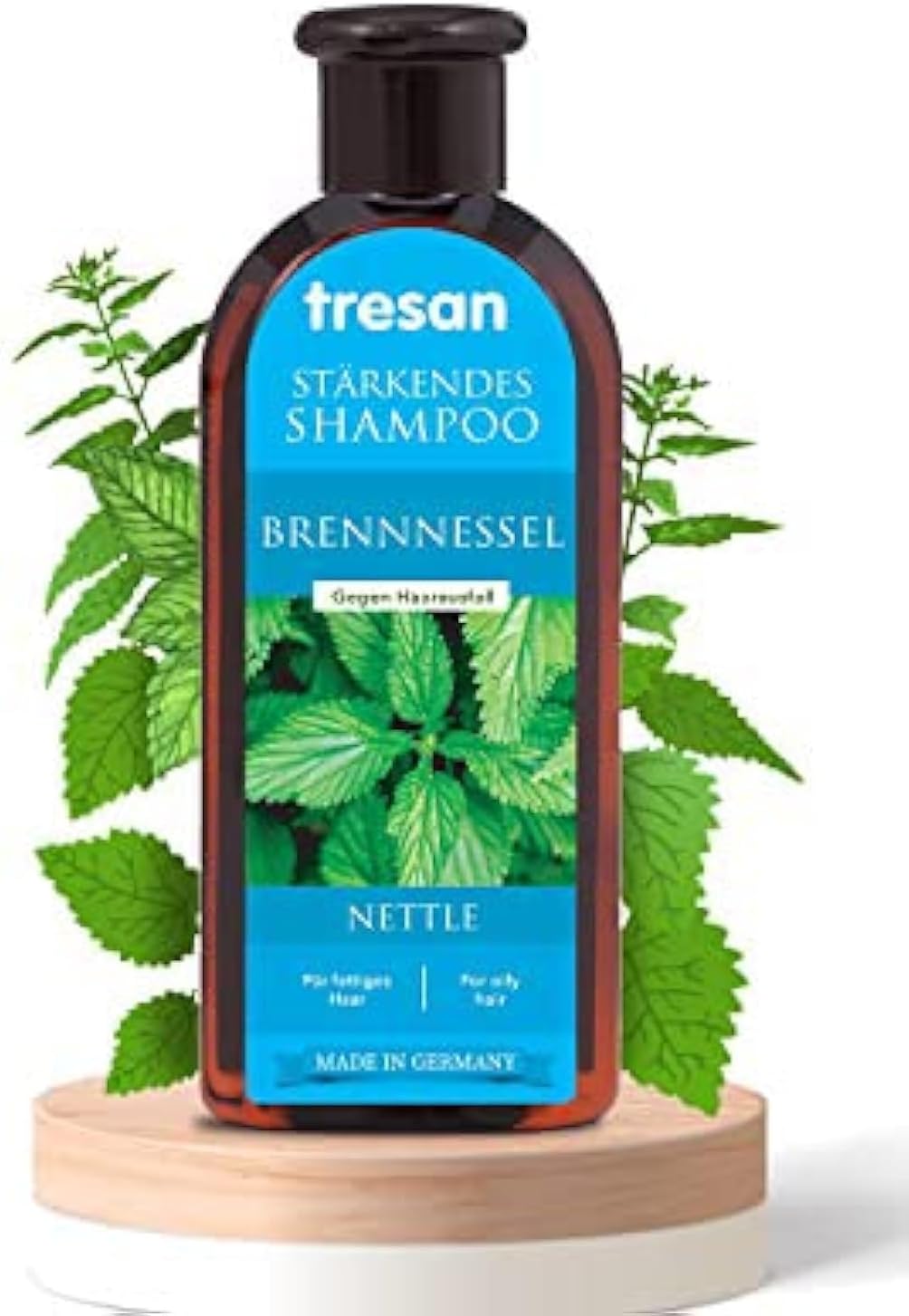 Tresan Nettle Strengthening Shampoo for Oily Hair, Daily Hydration, Detoxification, Anti-Hair Loss Shampoo, Dandruff & Frizz, No Parabens and No Gluten, 300ml