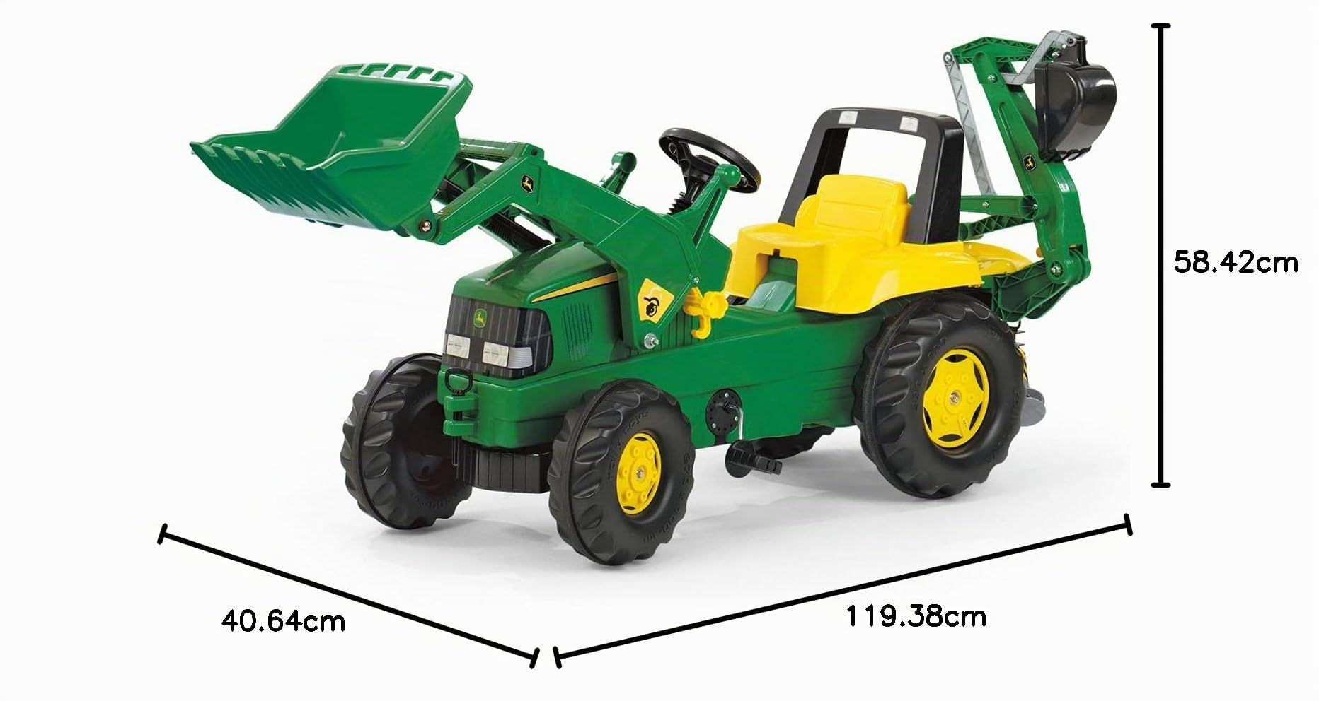 Rolly Toys - 6 81 107 - Tractor En Pedales - Rollyjunior John Deere Excavadora Frontal Trasero