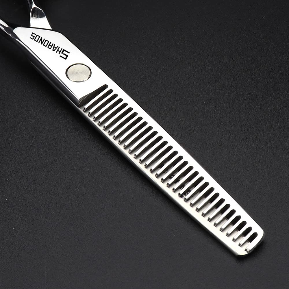 Sharonds cortadora de pelo profesional de 6 pulgadas, tijeras delgadas de acero inoxidable, tijeras eficientes(Tijeras delgadas de 6 pulgadas-E)