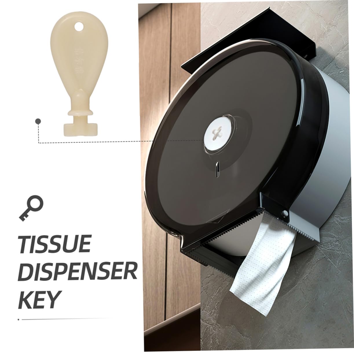 ARTIBETTER 3pcs Key Hand Towel Dispenser Toilet Tissue Towel Rack Towel Bin Abs Black