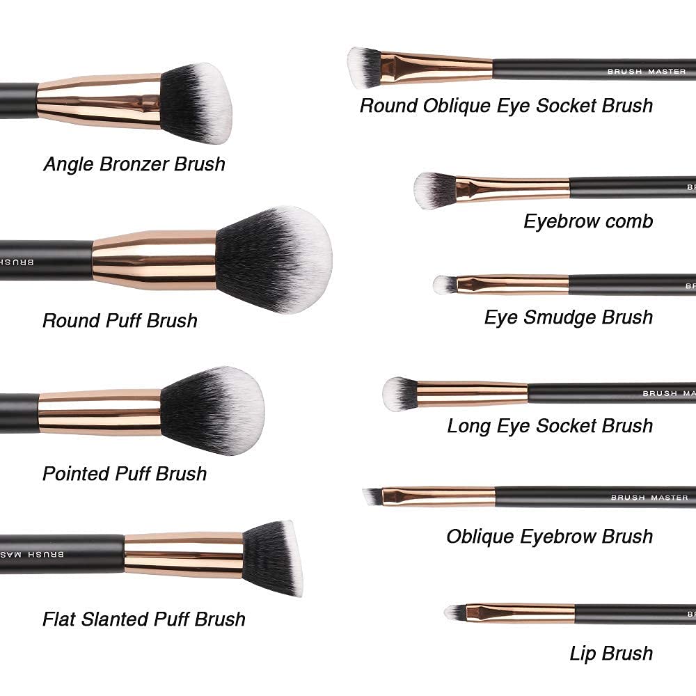 Professionelles Make-up-Pinsel-Set, 10-teilig, Augen-Detailpinsel, Puder, Foundation, Lidschatten, Eyeliner, Lippenpinsel, Make-up-Werkzeuge, Rougepinsel mit silberner Tasche/193