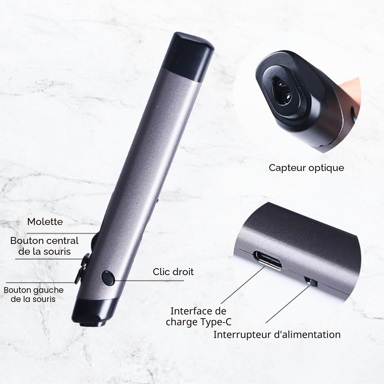 Jectse Souris à Stylet Optique Sans Fil - Mini Souris D'écriture Manuscrite USB 2,4 GHz Pour Ordinateur Portable