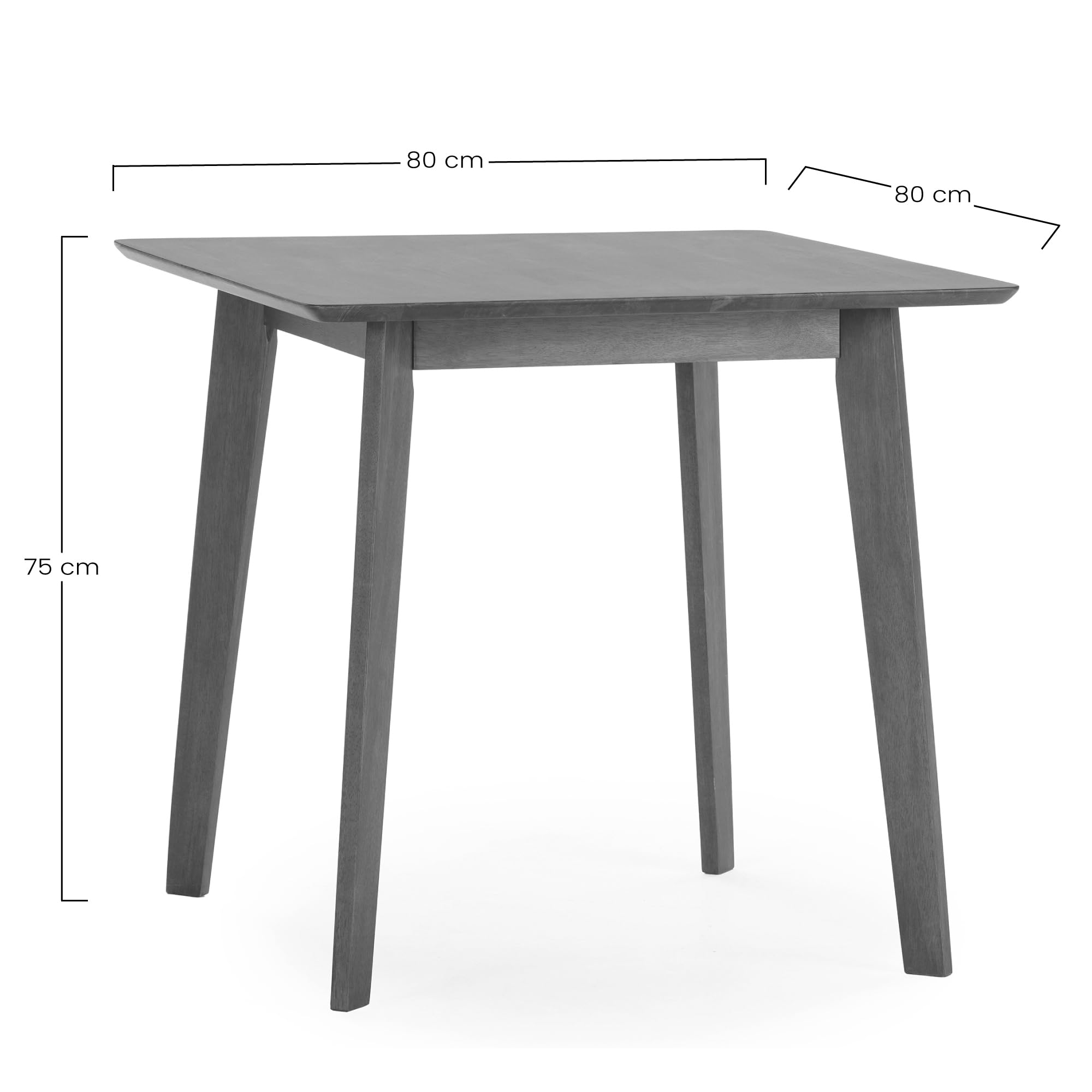 HOMN LIVING Ensemble Table à Manger Carrée 80x80 cm et 4 Chaises Corzo Noyer