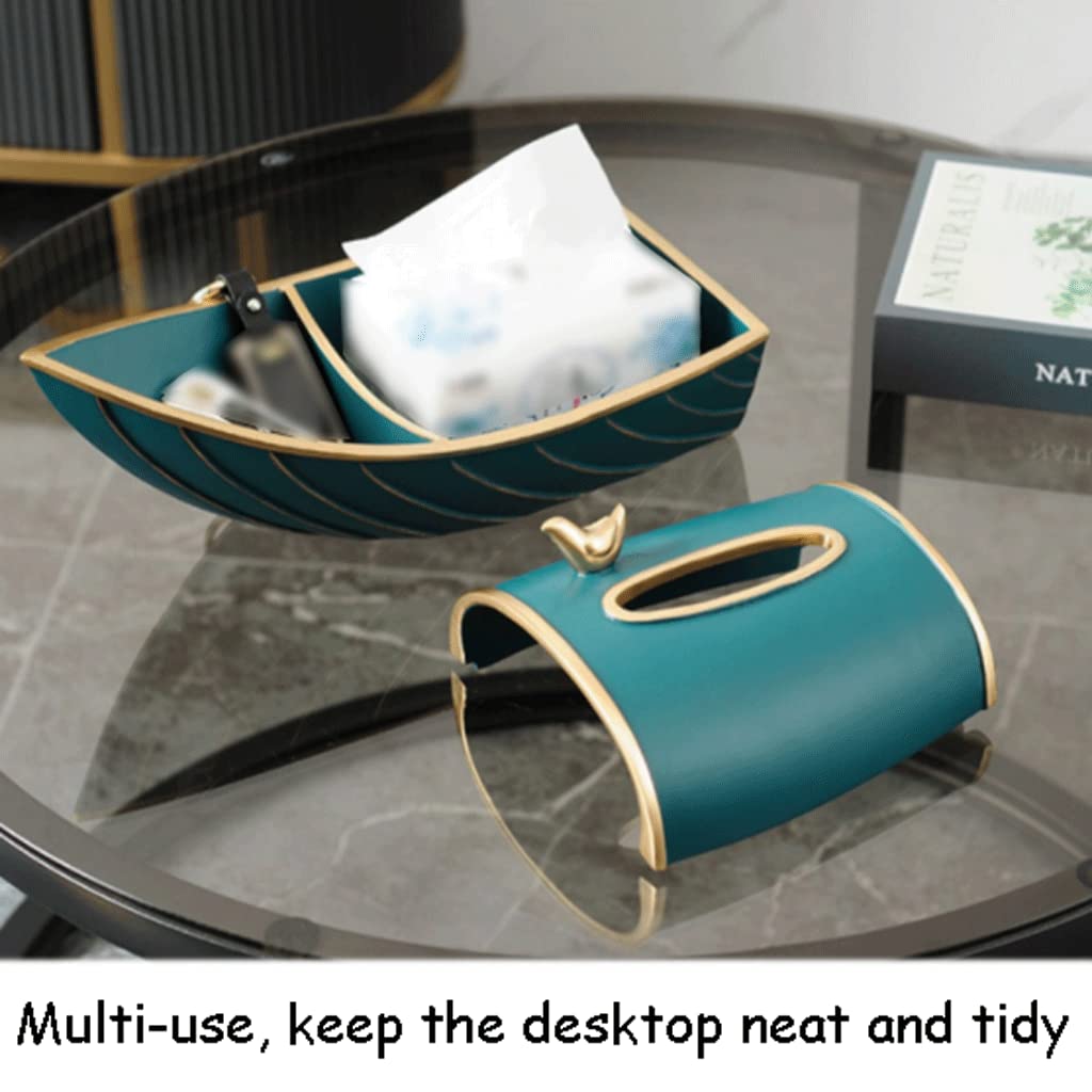 Portapalillos De Resina De Moda, Dispensador De Palillos con Forma De Barco, Contenedor De Almacenamiento Resistente, Juego De Almacenamiento Desmonta(Cubierta De Caja De Pañuelos)