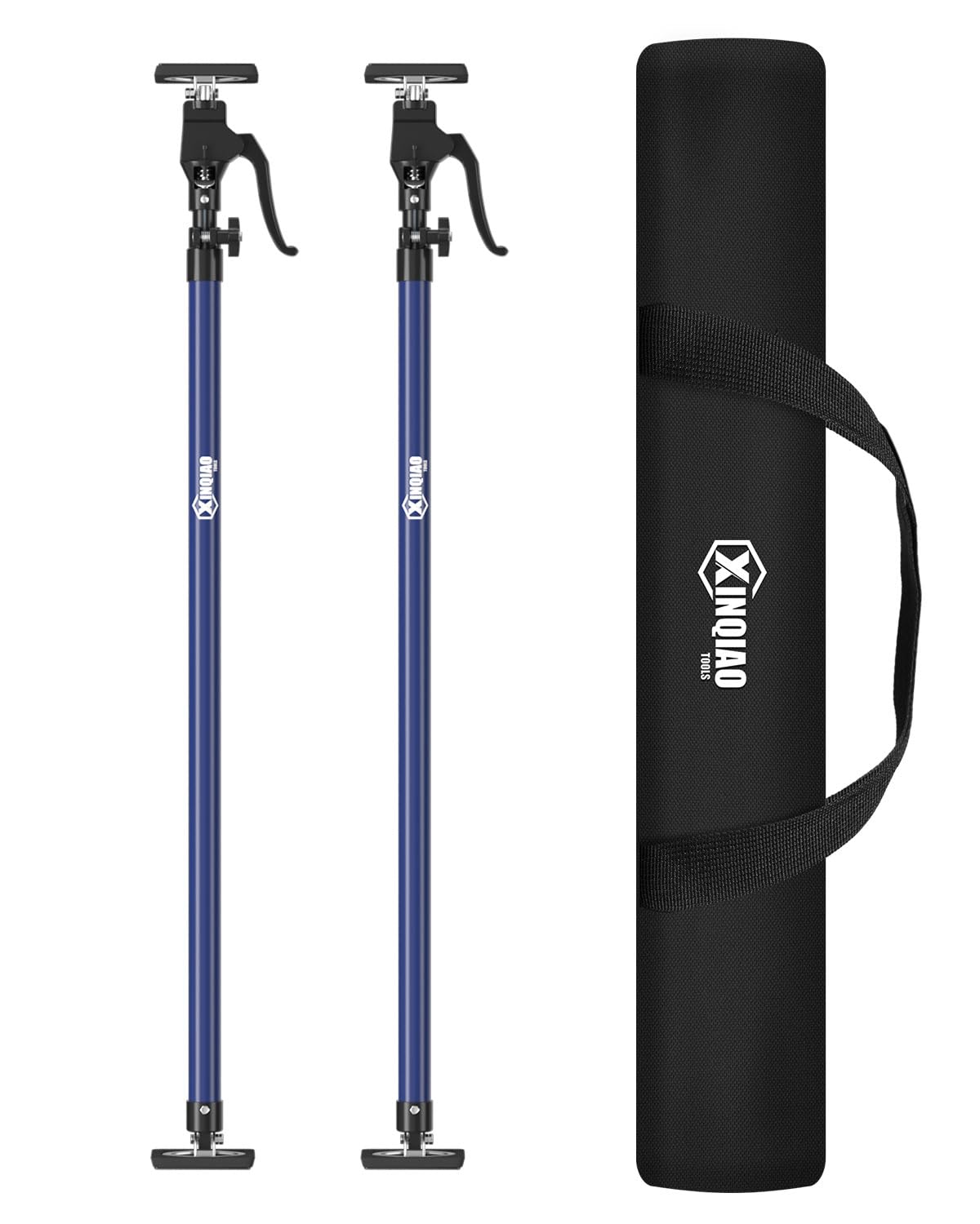 XINQIAO Third Hand Tool 3rd Hand Support System, Premium Steel Support Rod with 154 LB Capacity for Cabinet Jack, Drywall Jack& Cargo Bars, 49.2 in- 114.2 in Long, 2 PC, Blue