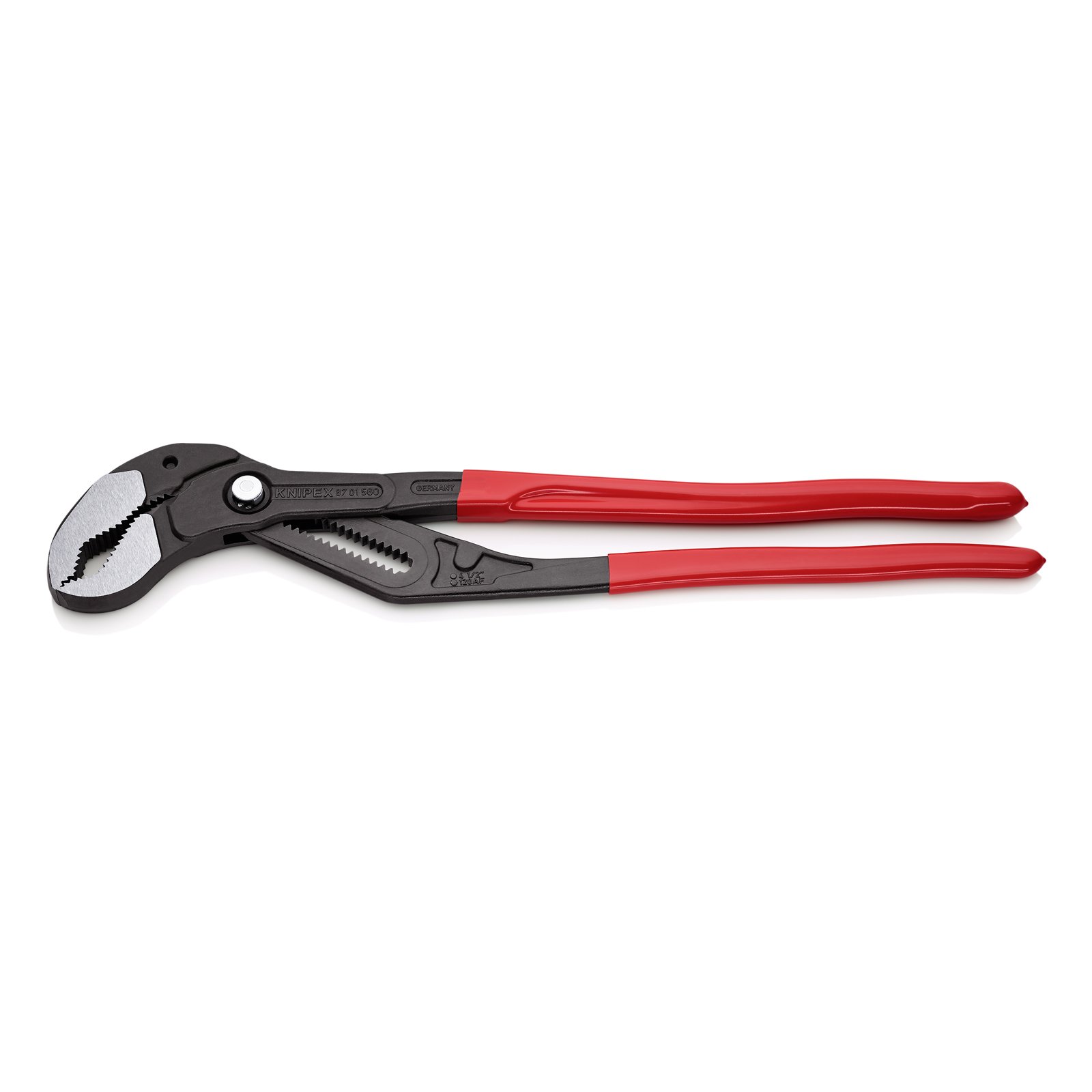 KNIPEX Cobra® XXL Wasserpumpenzange, 560 mm & Cobra® XL Wasserpumpenzange, 400 mm, Muttern bis 95 mm, Rohre bis 90 mm, Feinverstellung per Knopfdruck, Rohrzange, 87 01 400