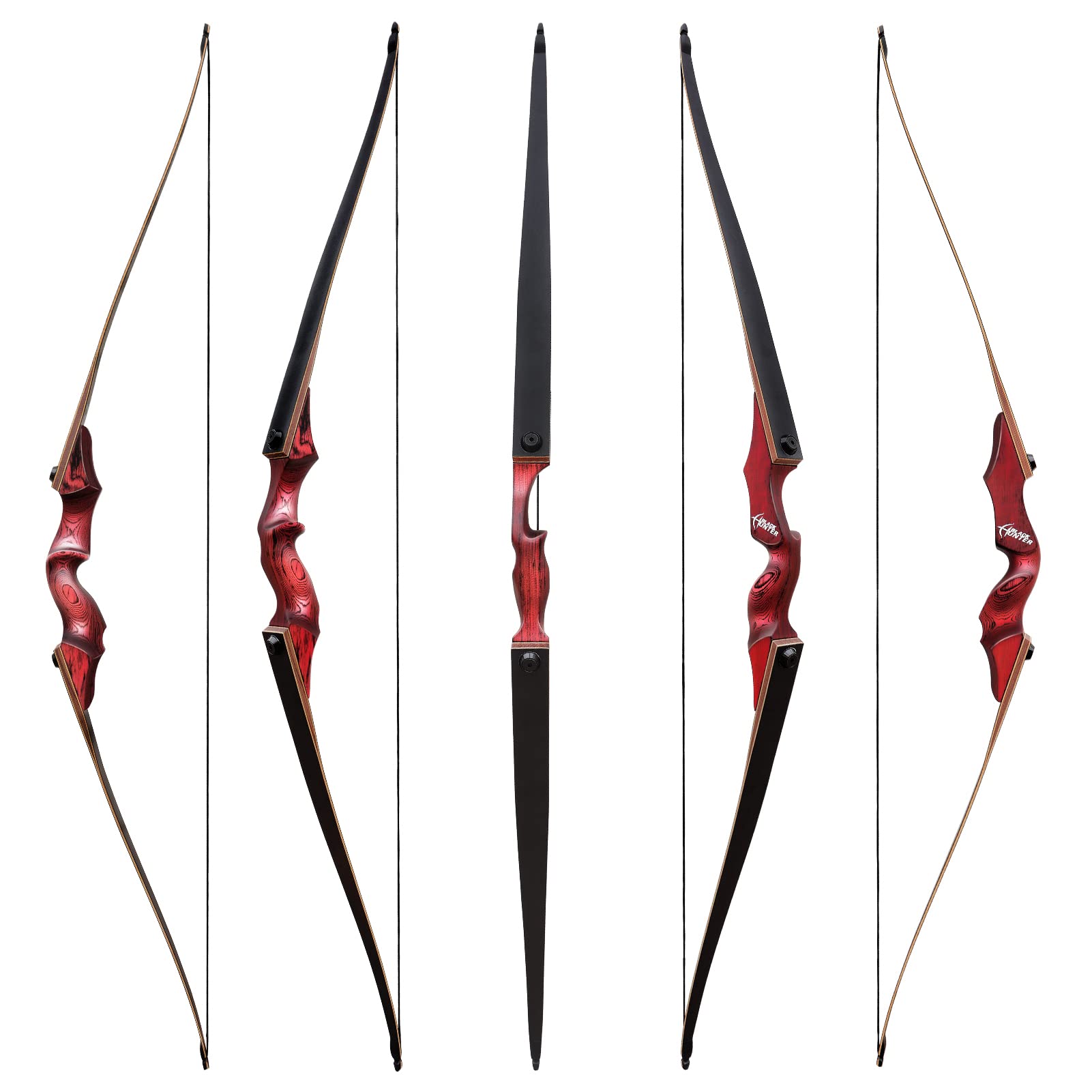 Black Hunter 60 Zoll Traditioneller Langbogen Set Erwachsene 20-60lbs Bogenschießen Takedown Langbogen Für Die Rechte Hand Jagdbogen