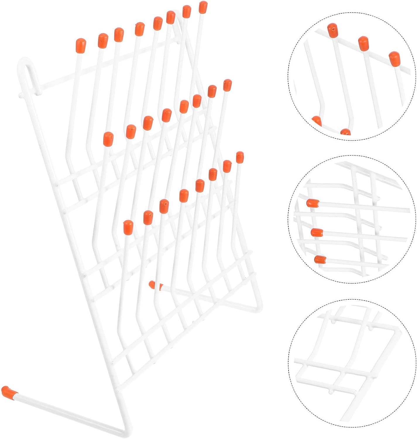 Healifty Laboratory Beaker Drying Holder Metal Rack for Test Tubes and Beakers Lightweight Iron Drying Rack for Scientific Research and Bench Work in White Color