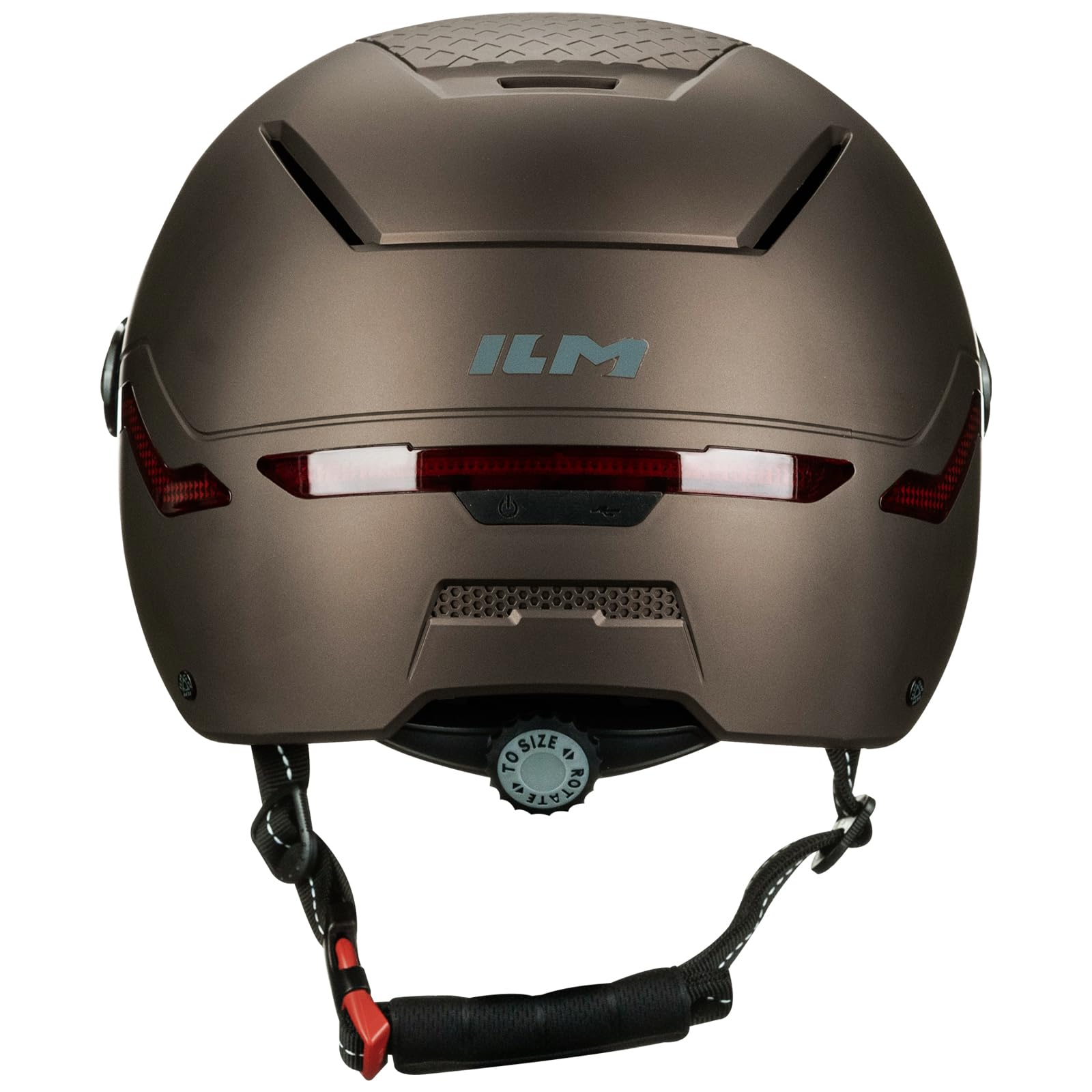 ILM Casque Velo Homme Femme Trotinette Electrique Adulte Visiere Lumiere LED Clignotant Feu Stop Homologue NTA-8776 MB101L