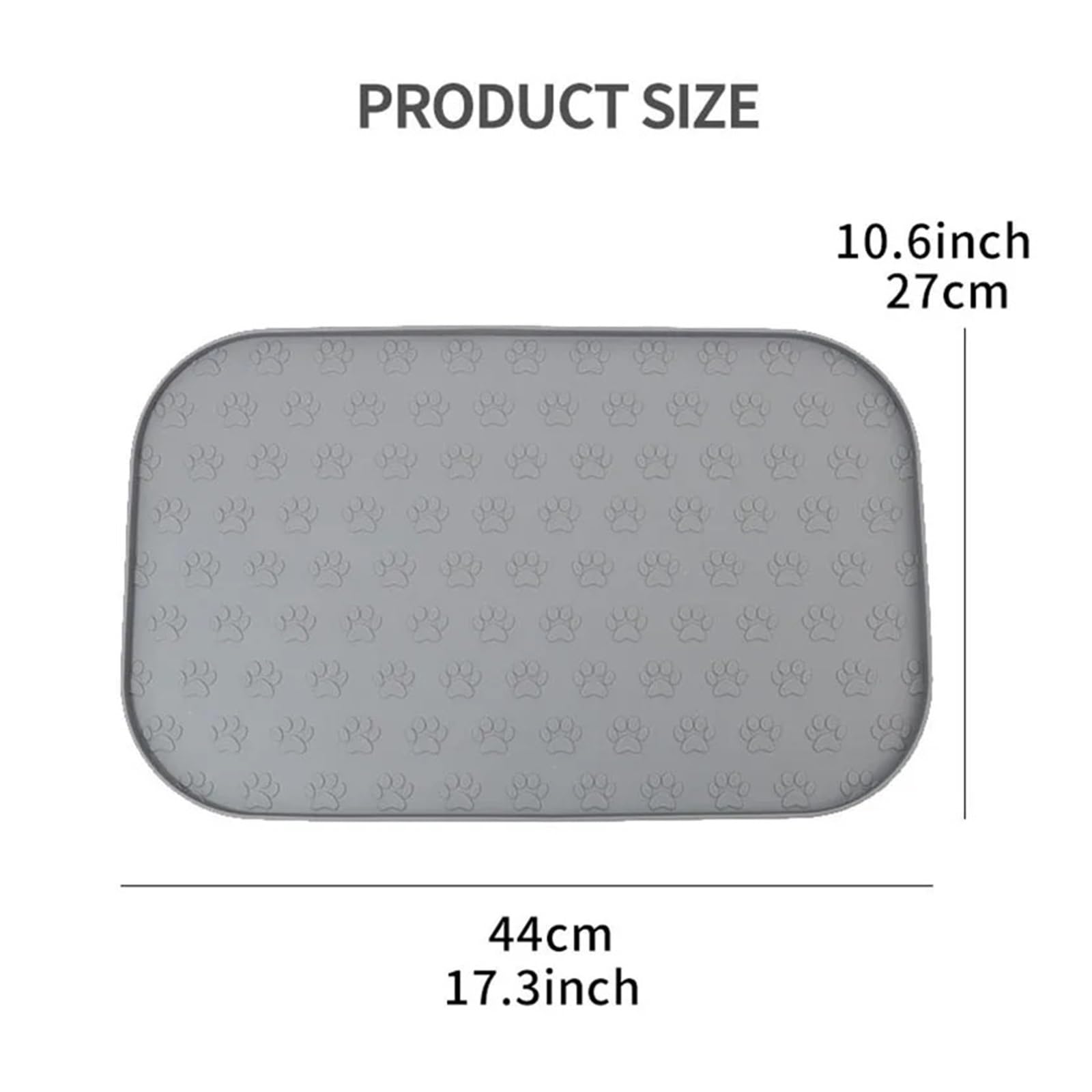 Napfunterlage Hund Silikon-Platzsets for Haustiere, Futtersets for Hunde, rechteckig mit Pfotenabdrücken, quadratische Futtersets for Haustiere(Rectangle(Black))