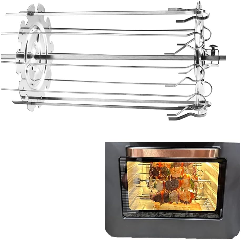 ZSooner BBQ Steel Metal Roaster Rotisserie Skewers Needle Cage Oven Kebab Maker Grill