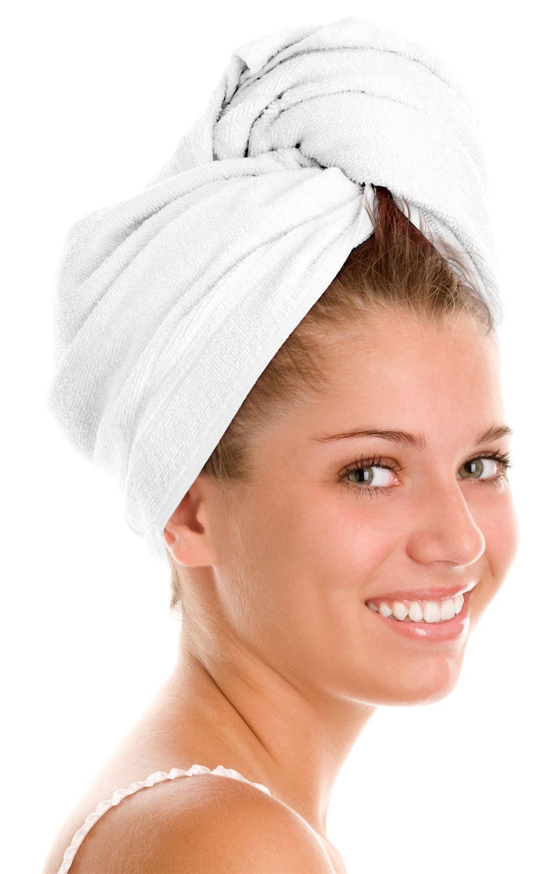 Adore Home 3 Pack 100% Cotton Hair Turban Towel, White โ image 1