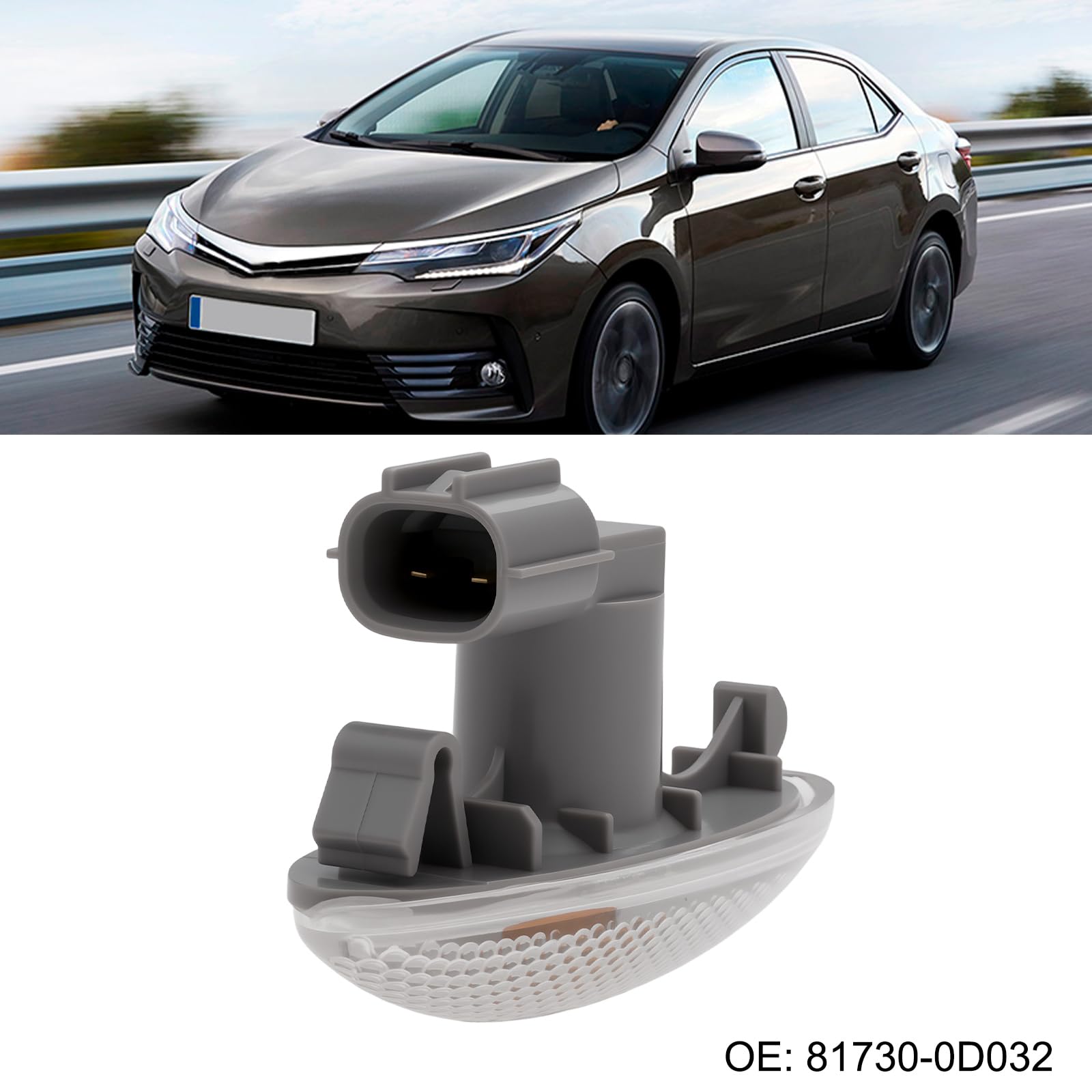 OTOTEC 2 szt. światło kierunkowskazu samochodowego do błotnika przedniego, światło boczne 81730-0D032, kompatybilne z Toyota Yaris RAV4
