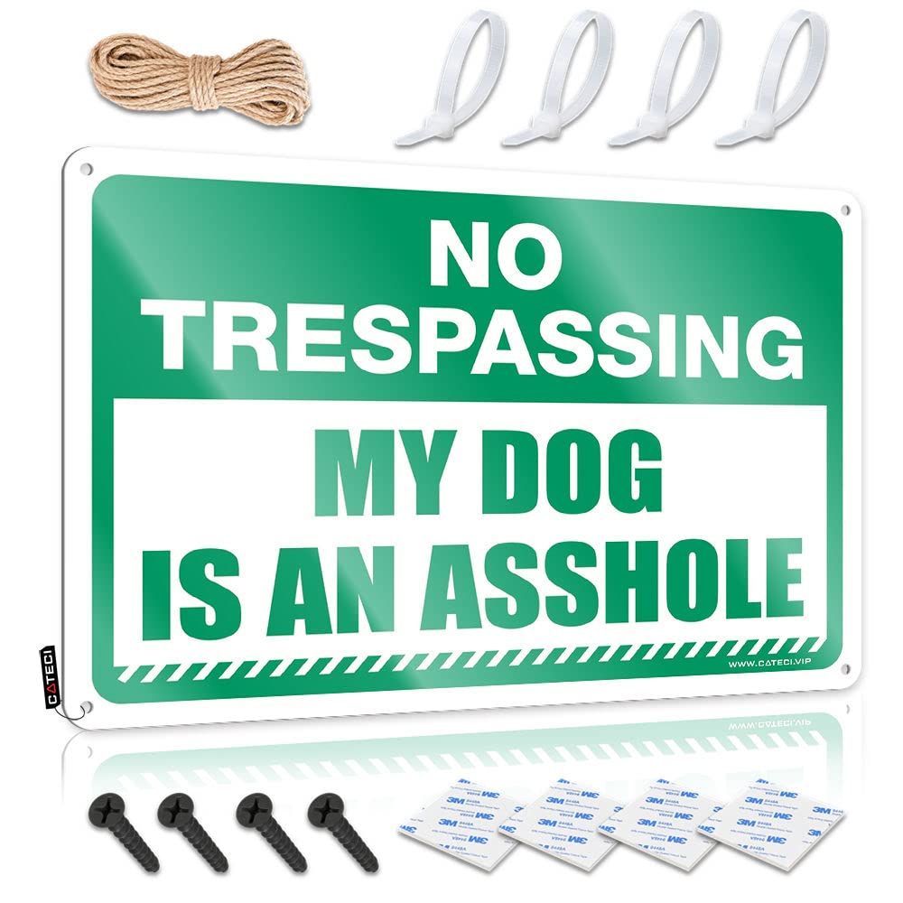 Vintage Wall Decor Artwork Vintage Style | No Trespassing My Dog Is An Asshole Faded Gift For Coworker Home Decor(30X40CM)