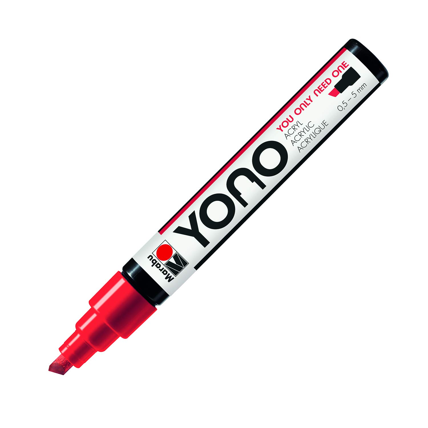 Marabu 12400102125 12400102125-YONO Marker, Cherry 125, versatile acrylic pen with Japanese chisel tip, water-based - Image 2