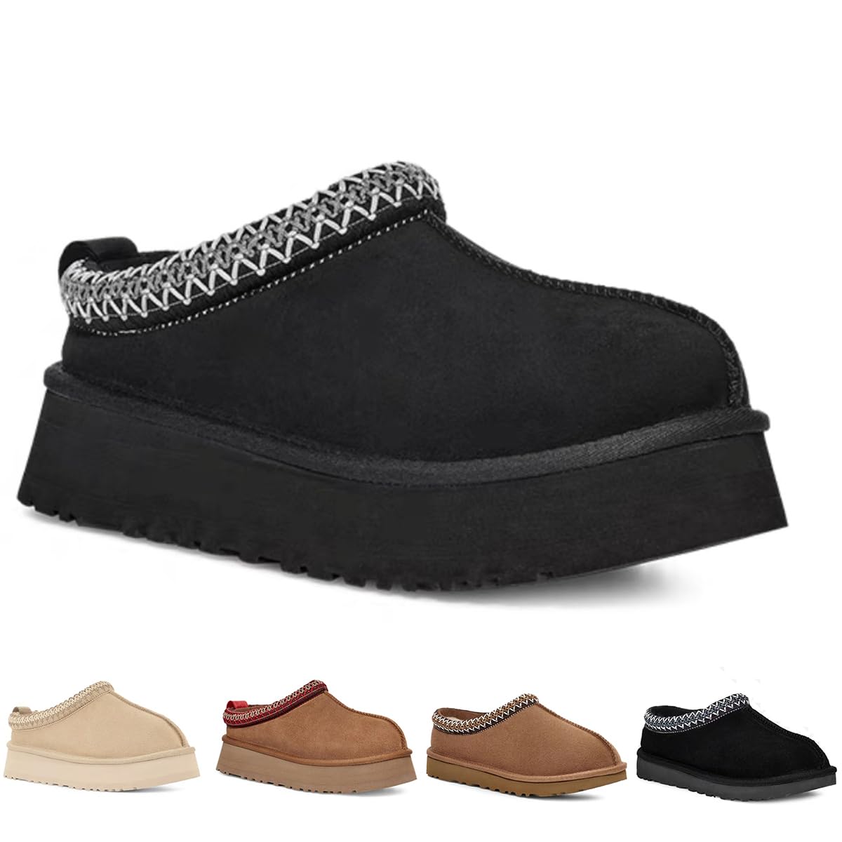 Hoaeiewds Fashion Platform Slippers for Kids Casual Outdoor Non Slip Fuzzy Mini Boots Girl Boys Comfortable Toddler Warm Indoor Plush Slippers Big Kid