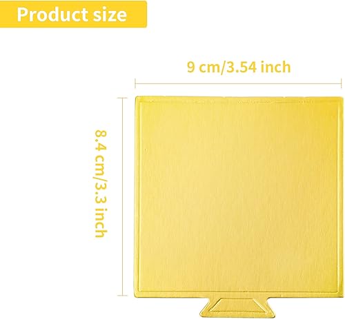 Miniatura 2 de 300 mini tablas cuadradas para tartas, 3.5 x 3.3 pulgadas, tableros cuadrados dorados para tartas, tablero de pastel de mousse dorado, bases de mini