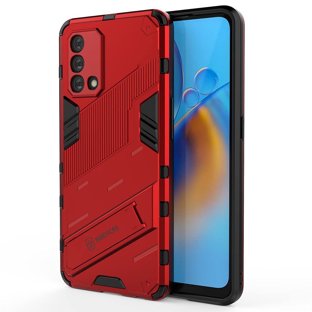 Liner Cover per Oppo A94 5G, [Militare Anti-Caduta] Cornice Paraurti in Silicone Morbido Ultra Sottile Custodia per Oppo A94 5G, con Supporto Pieghevole Nascosto Kickstand - Blu