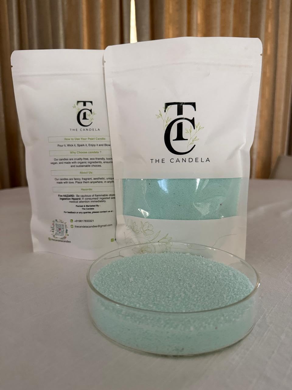 The Candela - Pearl Candles – Celestial Tide(50gm) (Coloured and Scented) (Ocean Mist)