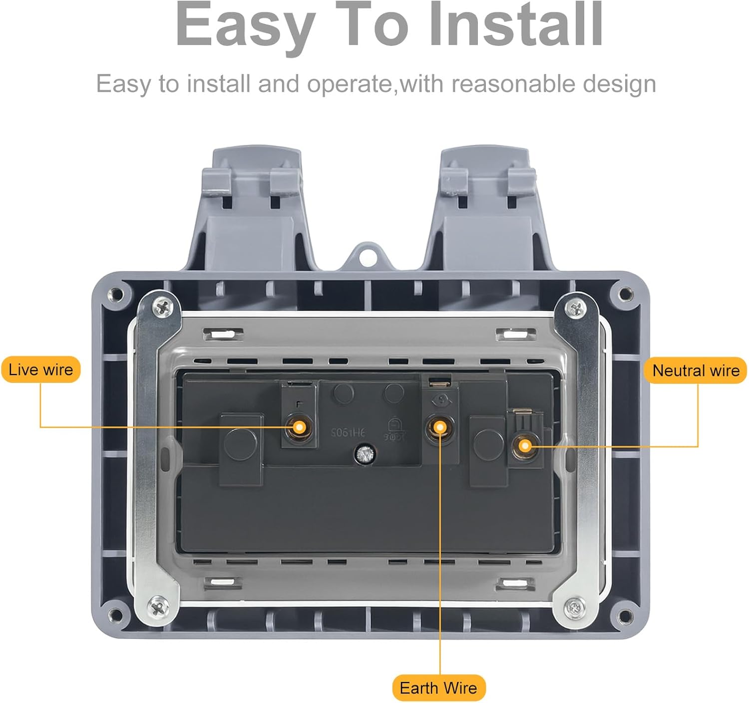 Outdoor Power Socket with 32.8Ft Extension Cord,P66 Waterproof Outlet Box,Double Plug Outlet with Lockable Cover,Use for Garden Outdoor Indoor.