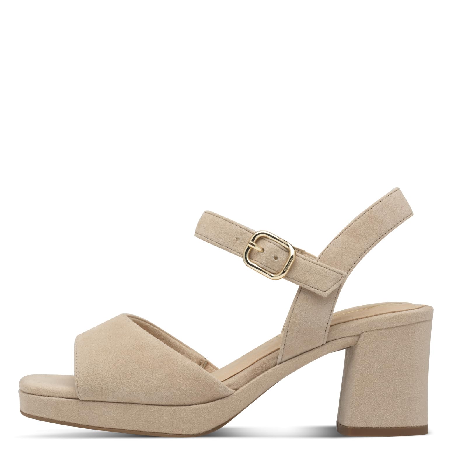Tamaris Kobiety Tamaris Comfort 8-88309-42 402 Beżowy Zamsz Sandały Na Obcasie Wygodne Buty Na Co Dzień Świąteczne EleganckieSandały na obcasach