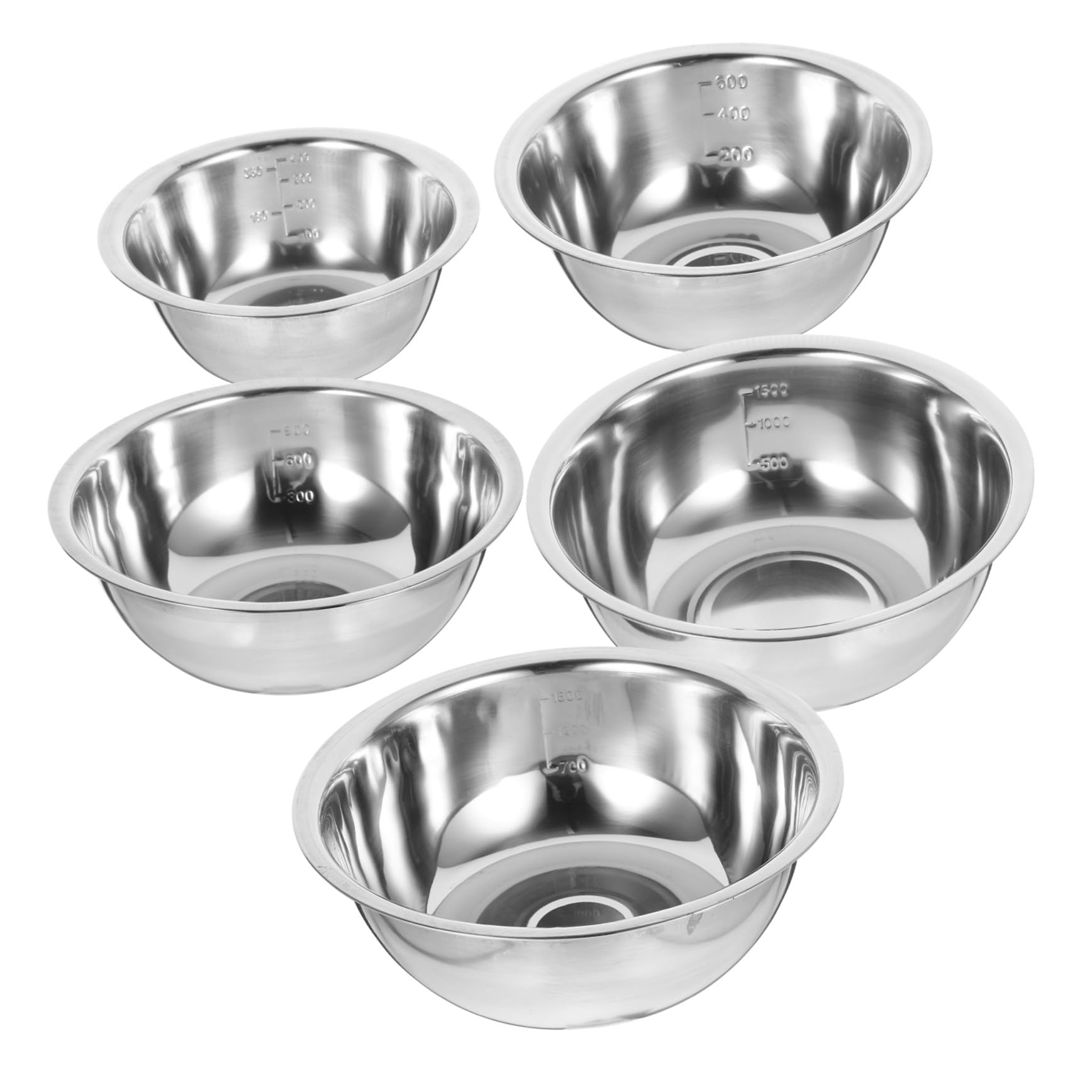 Bols mélangeurs acier inoxydable OUNONA set de 5 saladiers durables et design épuré pour la cuisine