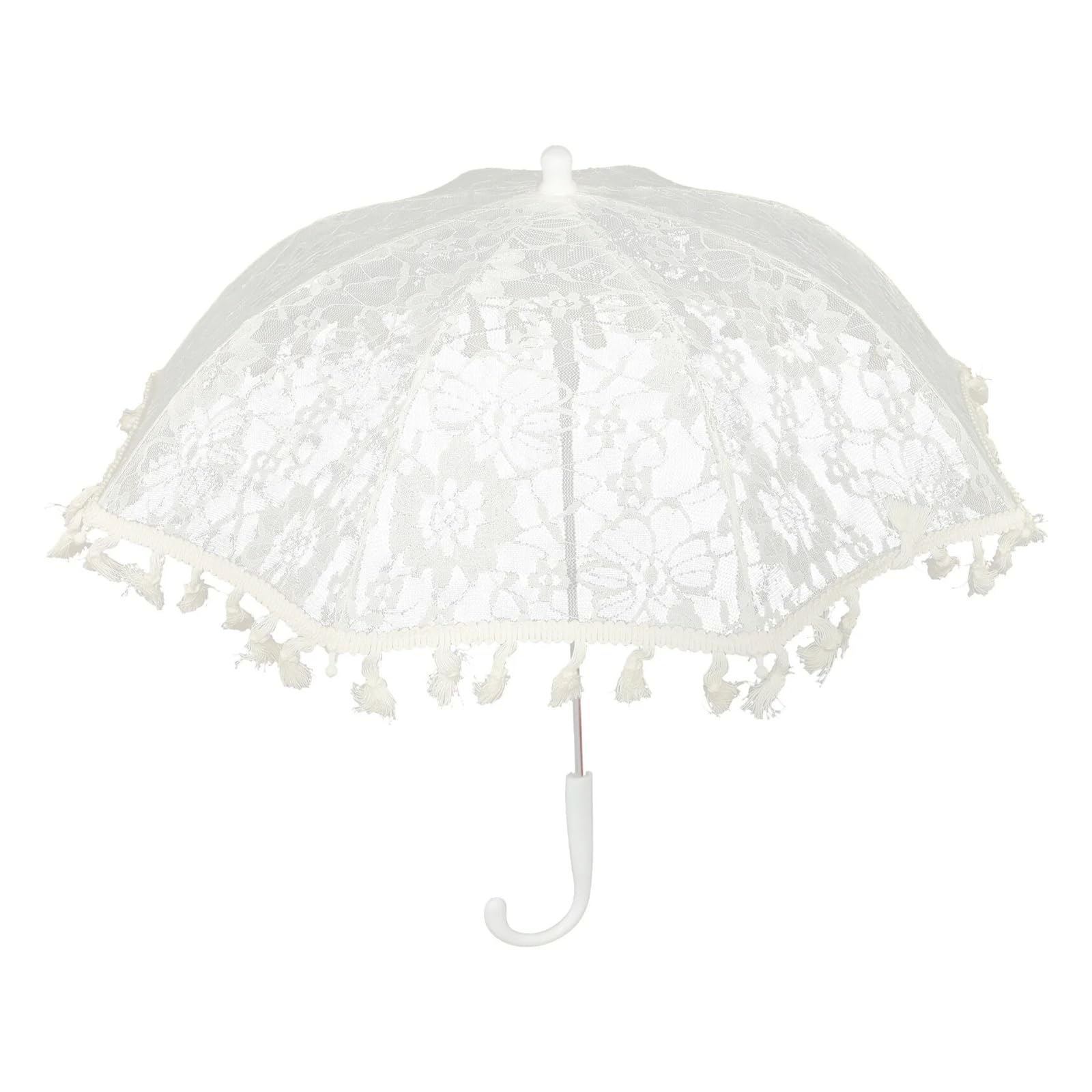 Koronkowa parasolka, Koronkowy Parasol Ślubny Biały 47x47x44cm 18,5x18,5x17,3in