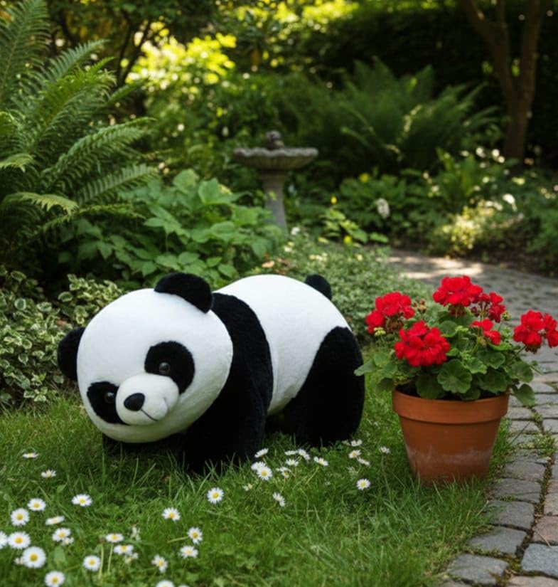 Image of Cute Panda Soft Toy, 40 cm - Large Premium Plush Stuffed Animal for Kids, Boys & Girls | Big Huggable Panda Bear for Birthday & Anniversary Gifting.