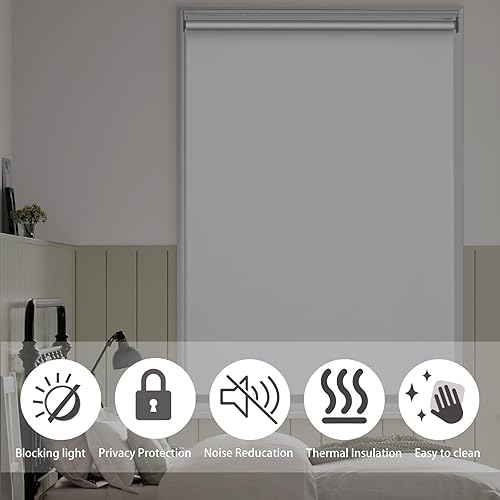 Miniatura 6 de Changshade - Cortina enrollable sin cordón y opaca oscurecimiento de la habitación persiana enrollada para bloqueo de la luz protección solar 27