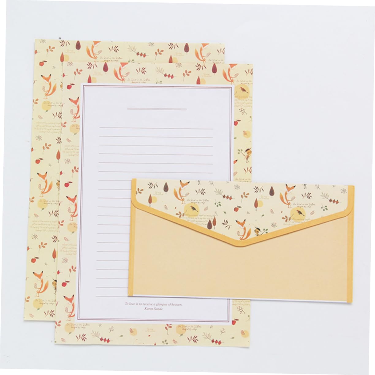 Homoyoyo Lot Papeterie A5 Papier à Lettres Et Enveloppes Fleuris, 60 Feuilles 30 Enveloppes