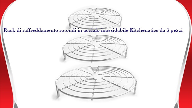 Griglia Rotonda In Acciaio Inox Per Raffreddare E Arrostire - 295 Mm - Per Torte, Biscotti, Carne E Barbecue