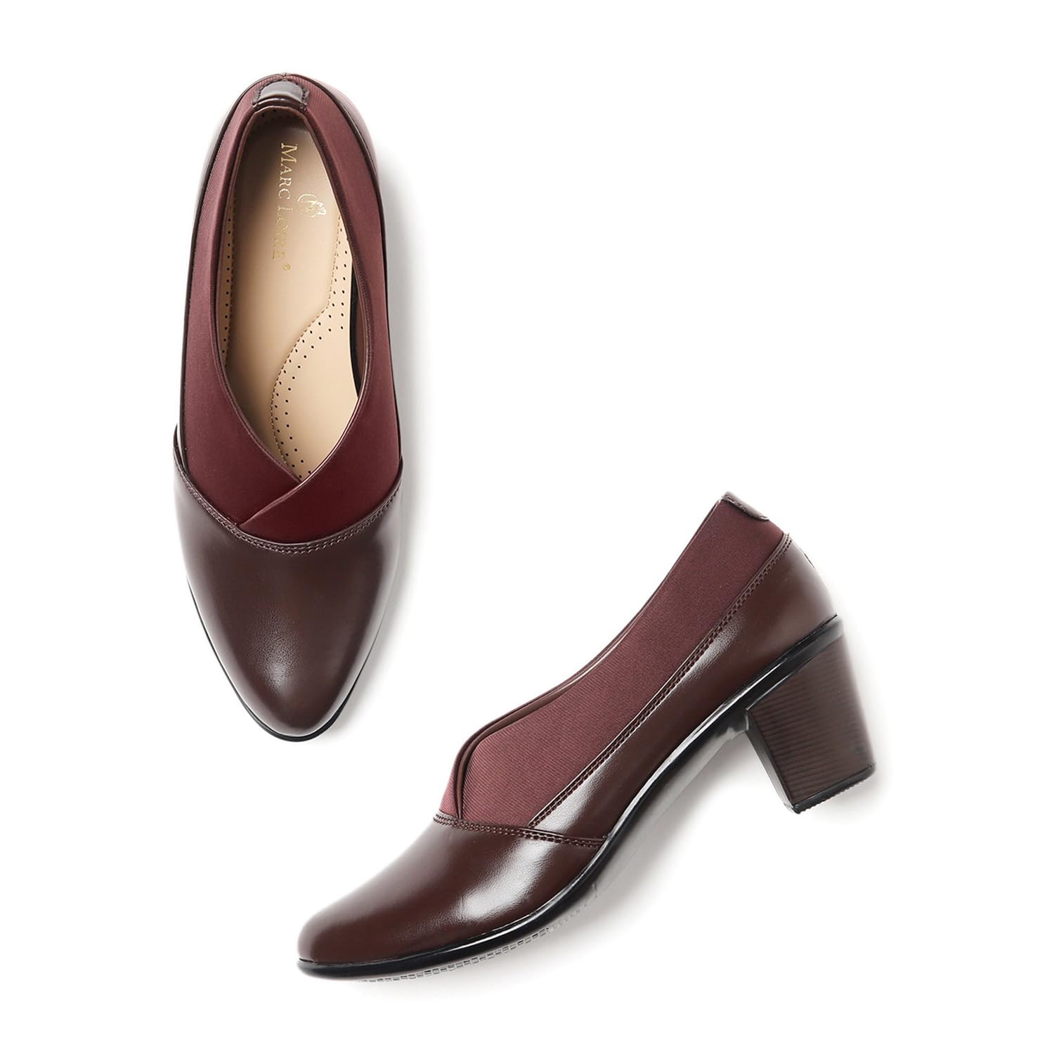 Marc Loire Women Pointed Toe Formal Block Heel Mules Shoes (Brown, 6) (B0D4VSJMCC) Amazon Price History, Amazon Price Tracker