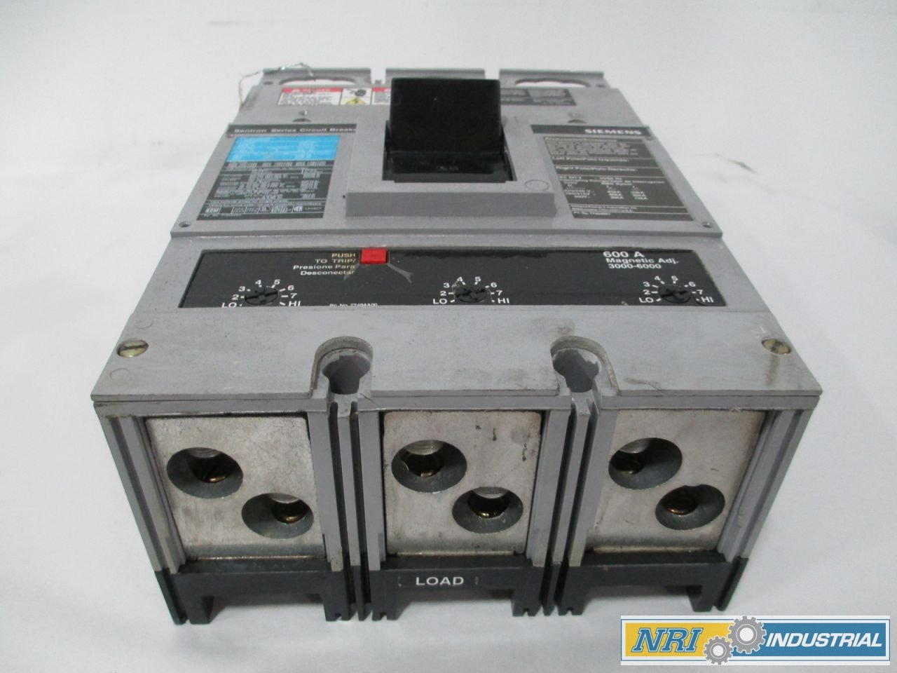 SIEMENS LD63F600 MOLDED CASE 3P 600A AMP W/ 600A TRIP CIRCUIT
