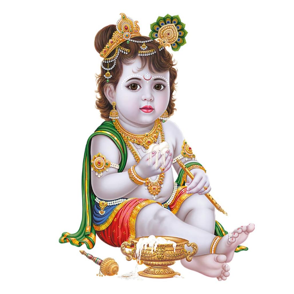 God Krishna Sticker & Decal for All Bikes and Cars,Laptop Sticker