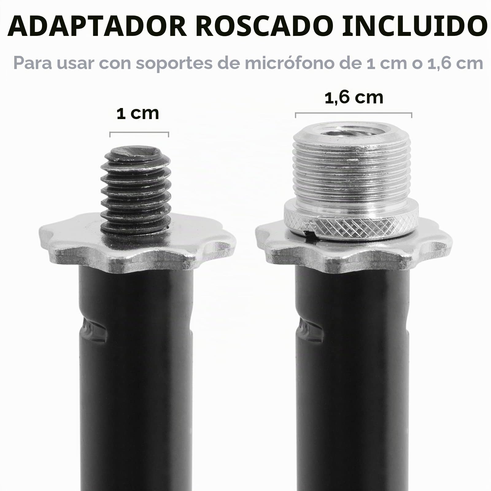 TIGER MCA7-BK Soporte de micrófono Boom con clip de micrófono estándar de 5/8" - Negro | Con clip estándar de 5/8", soporte ajustable ideal para estudio, directo y grabación