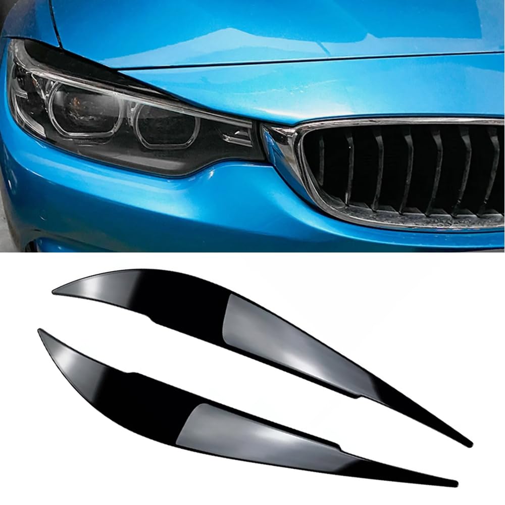 Palpebra per Fari, Sopracciglia per Fari Auto Nero Lucido, 2 Pezzi Coperture Sopracciglia Coperture Palpebre Compatibili con BMW Serie 4 F32 F33 F36 2014-2020