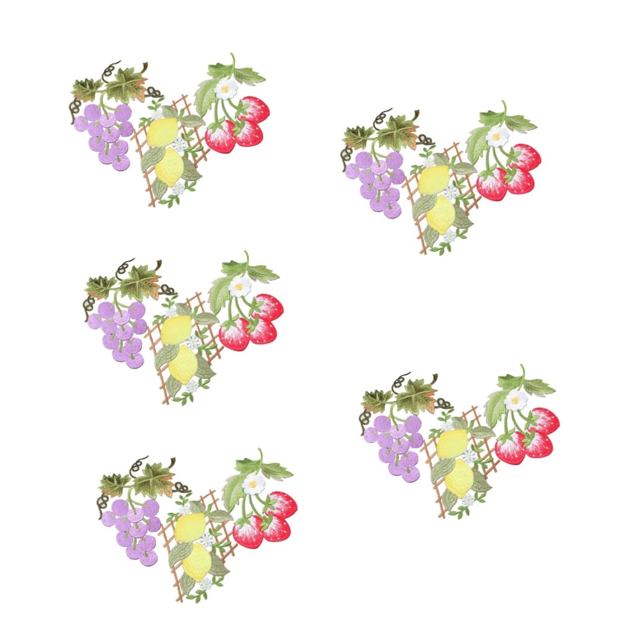 Housoutil 5 Set Toppe Ricamate Frutta Per Cucito Applique Decorativi Per Abbigliamento Patch Per Giubbotti E Vestiti Facili Da Applicare E Lavabili Per Fai Da Te E Riparazioni 3 Pezzi*5