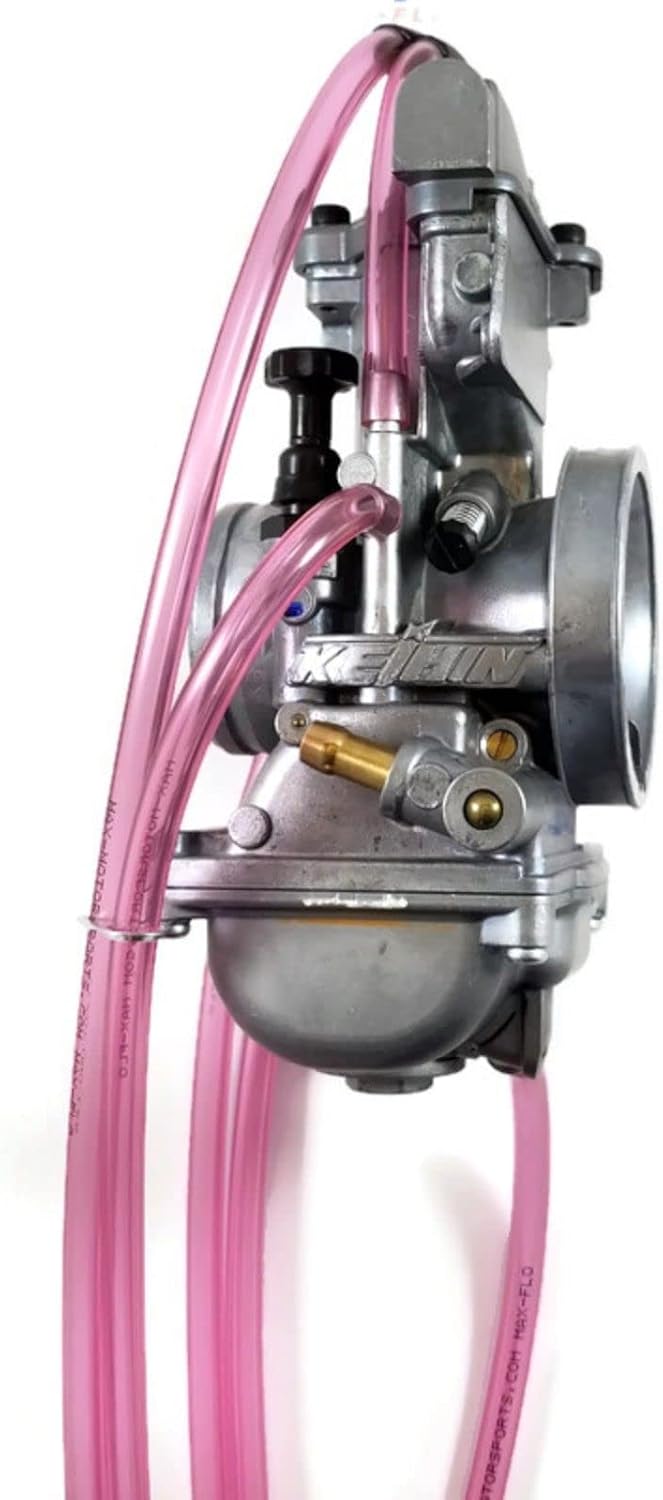 Universal 10'ft Kit 4mm ID/3.2mm ID Carburetor Vent Hose Lines compatible with Keihin Mikuni Carb Mx ATV (Clear Replica Pink)