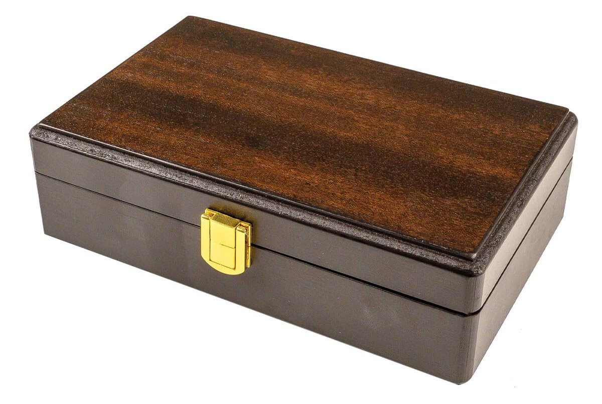 Double 9 Dominoes with Spinners in Smart Wooden Case