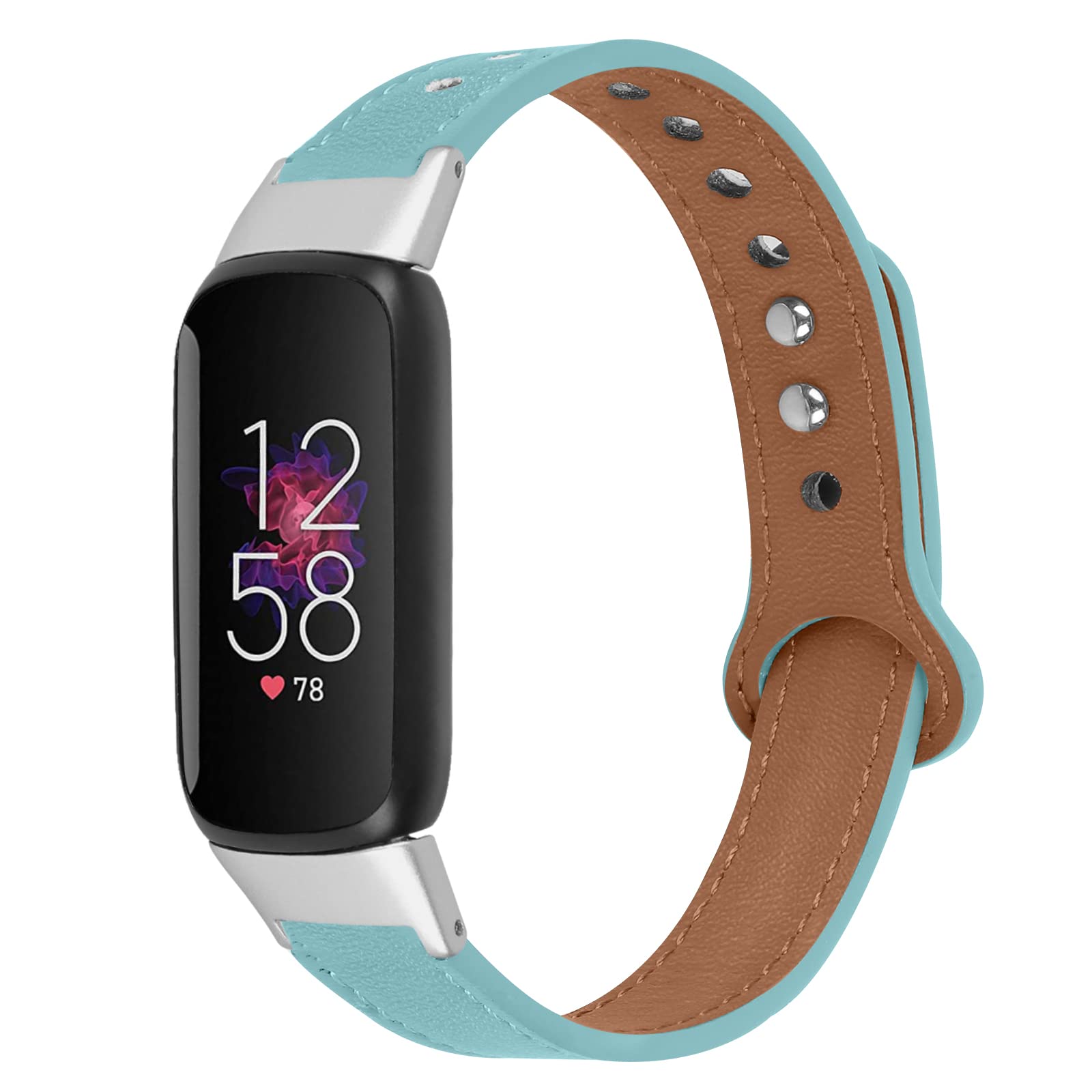 Gimuk Strap Compatible with Fitbit Luxe Strap for Women Men, Genuine Leather Wristband Adjustable Sport Replacement Watch Straps Band for Fitbit Luxe, womens s womens l, Leather