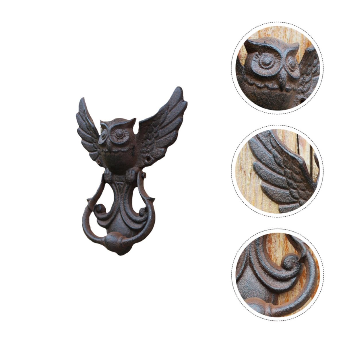 VALICLUD Eisen Türgriff in Eulenform für Gartentüren und Innentüren 1 Stück Vintage Hoftürklopfer mit Rustikalem Charme