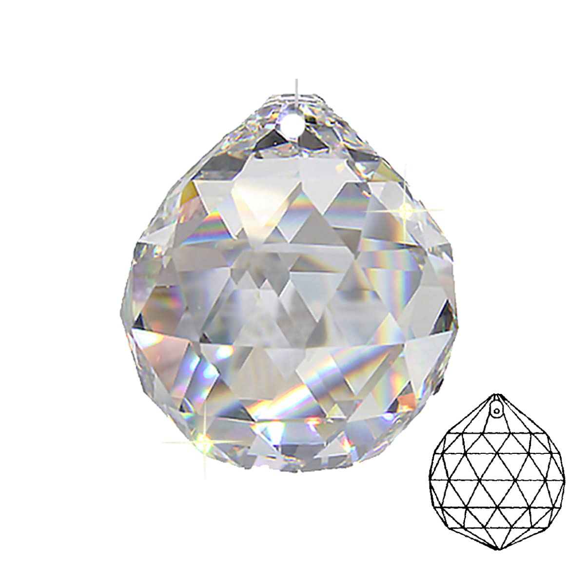 7 sfere di cristallo 30 mm 30% cristallo al piombo arcobaleno da appendere decorazione finestra Feng Shui