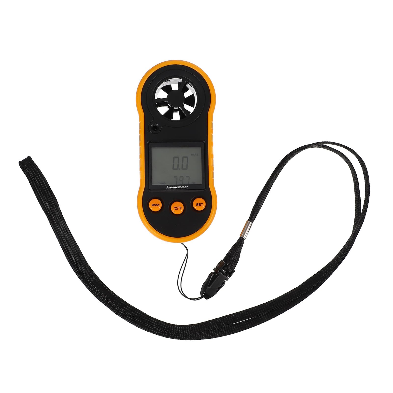 Abaodam Anémomètre Portable Numérique Léger en Plastique Mesure Précise Vitesse du Vent et Température 6 Pales pour Activités de Plein Air